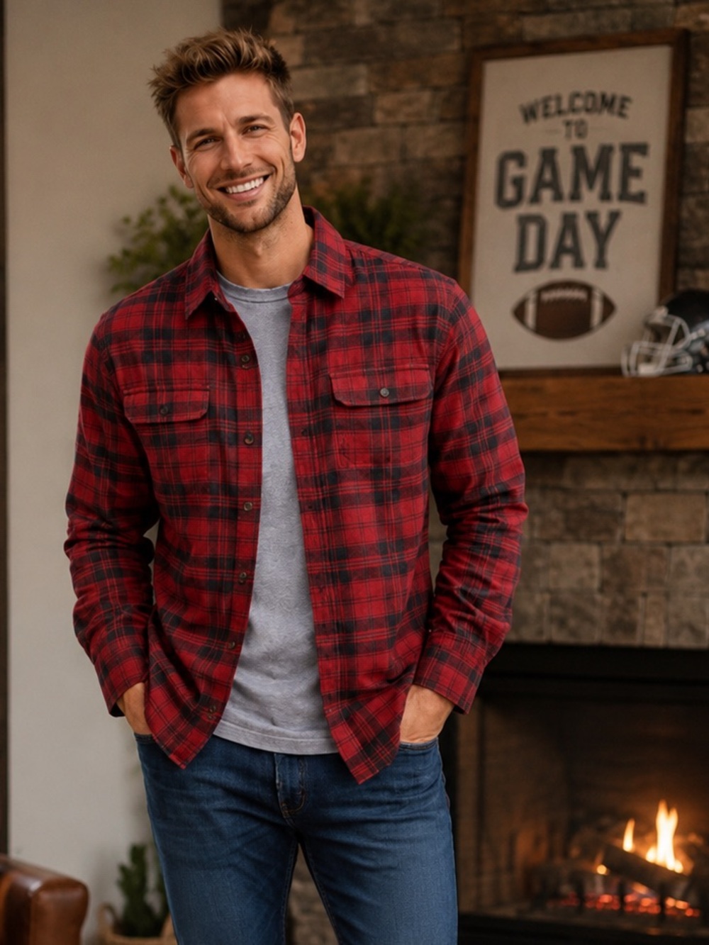 New Alesbury Red Plaid Shirt